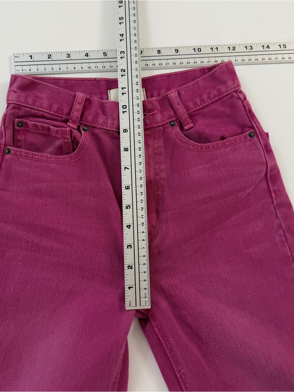 Urban Outfitters BDG Jeans Womens 24 Fuschia Purple High & Wide Ankle Crop - Picture 4 of 10